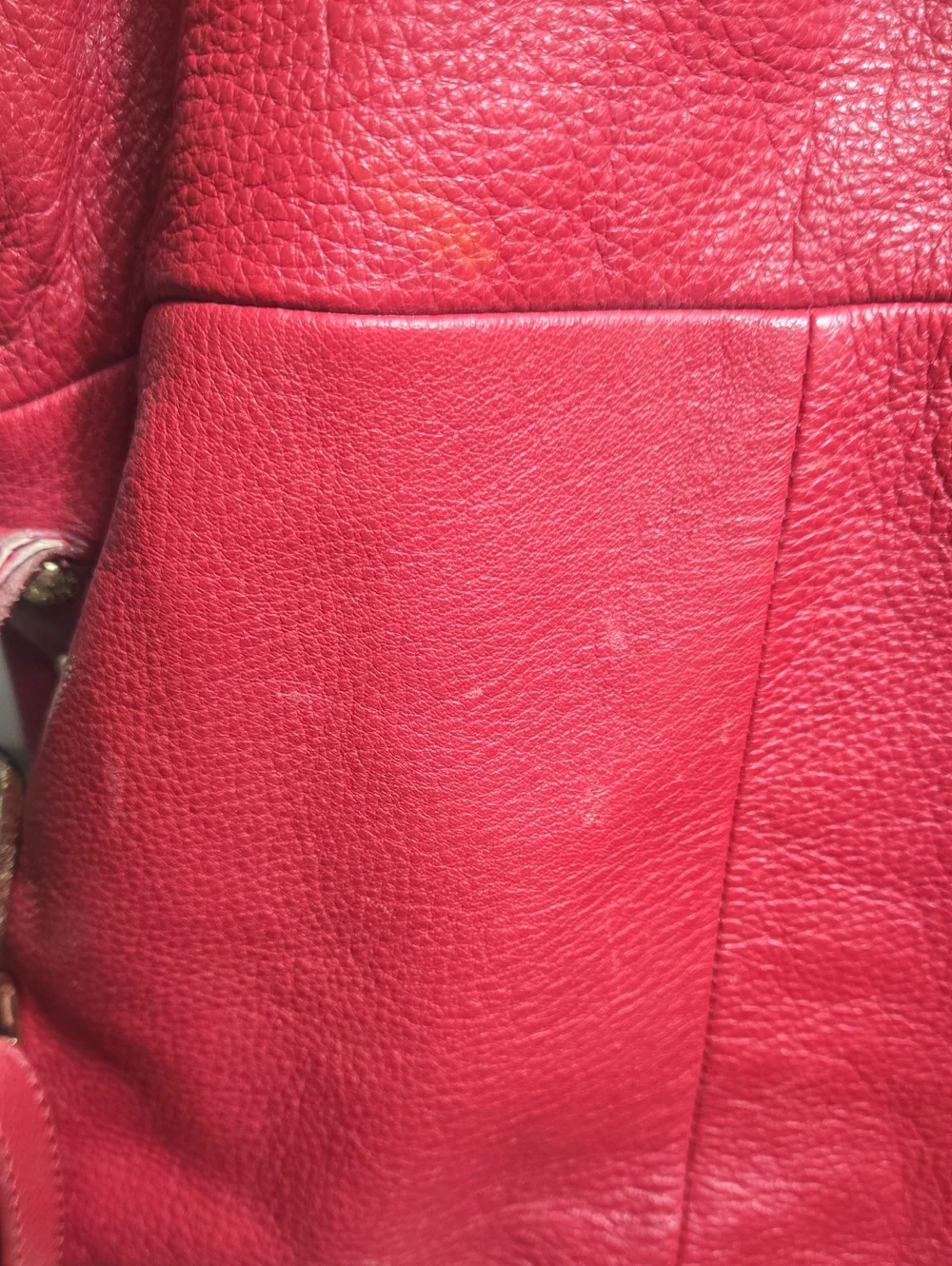 Emma Fox Red Leather Satchel Convertible Handbag with Gold Hardware